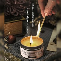 Bougie parfumée en cire de soja 80g en boîte, 18 parfums, aromathérapie portable, cadeau de mariage, vente en gros personnalisée