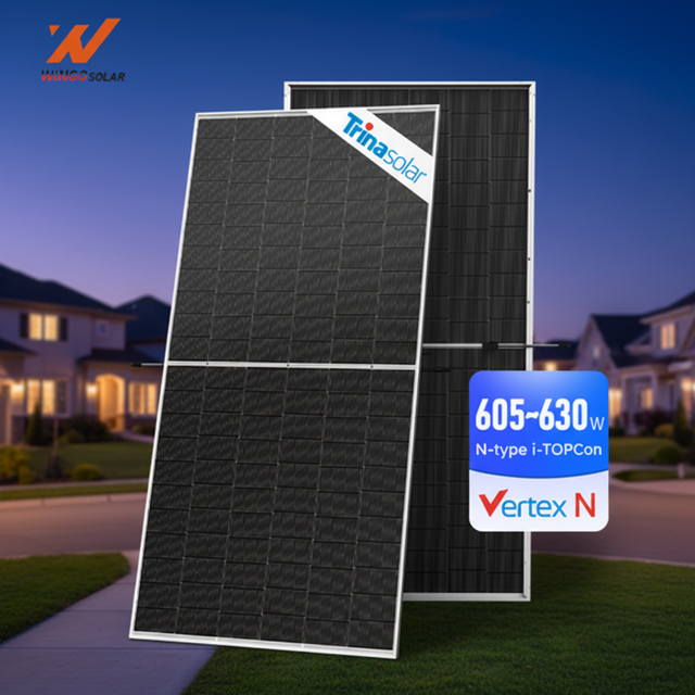 Trina Tier 1 Vertex N-Type Topcon 605W-630W Bifacial Solar Panels Dual Glass Monocrystalline Photovoltaic Module