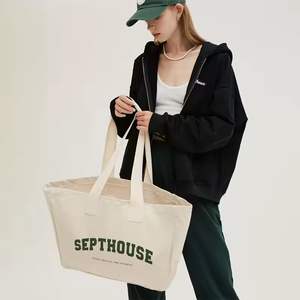 <span class=keywords><strong>2025</strong></span> Biểu Tượng Tùy Chỉnh Kích Thước Phụ Nữ Tái Chế Tái Sử Dụng Đồng Bằng Số Lượng Lớn Bông Vải Hàng Tạp Hóa Mua Sắm Tote Túi - Product Image 3