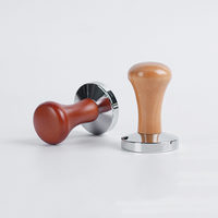 Goedkope Espresso Tamper Iron Coffee Press Tool Massief houten handvat Lichtgewicht Barista Accessoires Keuken Cafe Dagelijks brouwen