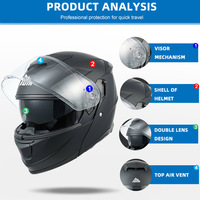 Certification DOT Mode Vente en gros Personnalisé Adultes Toutes saisons Moto de course en plein air Abs Modulaire Flip Up Casques de moto