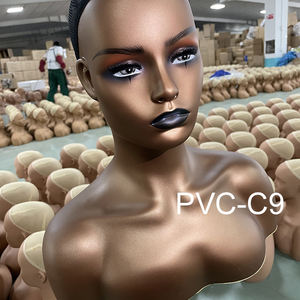 Buste de Mannequin Réaliste MCY Noir Marron, Tête de Mannequin Femme, Présentoir à Perruque - Product Image 2