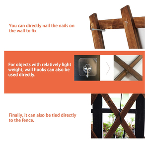 Lot <span class=keywords><strong>de</strong></span> 2 treillis muraux extensibles en bois, support <span class=keywords><strong>de</strong></span> jardin pour plantes grimpantes d'extérieur, décoration murale verticale pour plantes d'intérieur - Product Image 3