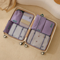 Ensemble de 7 pièces de sacs de rangement de vêtements de voyage d'affaires anti-poussière avec logo personnalisé organisateur de bagages cubes d'emballage de marque de qualité supérieure de luxe