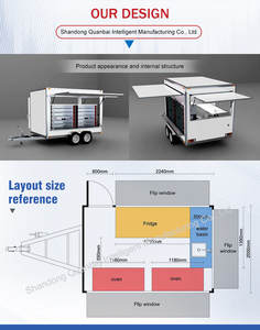 Remolque de cocina móvil de comida rápida de acero inoxidable amarillo Vintage, camión de comida rápida para café, Pizza para uso en la calle - Product Image 2