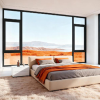 Ventana Abatible de Aluminio de Alta Gama, Grosor de Pared de 1.8-3.0 mm, 6063-T6, Soldadura Láser Integral, Aislamiento PA66GF25 para Lujo