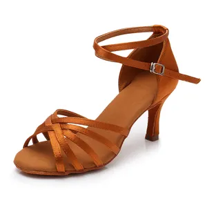 Sapatos de salsa 5.5/7cm para mulheres, sapatos padrão de salsa, rumba, valsa, tango, dança latina, novidade em cetim