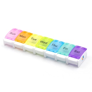 Best Seller Weekly Pill Organizer Portable Travel Pill Box Custom PP Plastic Promotional 7 Day Medicine Storage case