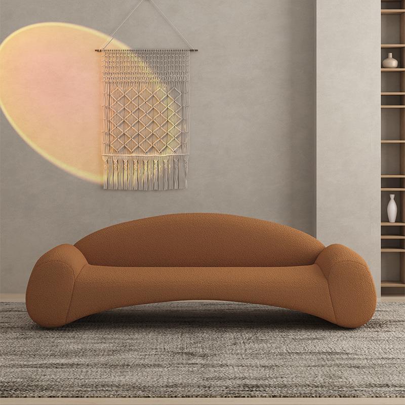 โซฟาสามที่นั่งสีช็อกโกแลต