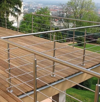 Balustrade de couloir contemporaine en acier inoxydable 304, main courante facile à installer pour plateforme de protection, rampe d'escalier et revêtement de sol