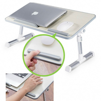 Charmount Bureau Ordinateur Pliant Noir, Meuble Tablette d'Étude pour Lit et Ordinateur Portable