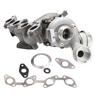 Kit Turbo HYD GT1749MV Baru dengan Exhaust Manifold untuk Audi Seat Skoda VW BKD AZV Kode Mesin Euro-4 Pendingin Oli 140hp 03G253019A