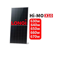 Panel Surya Longi HiMO10 HPDC 144 Sel Kaca Tunggal/Ganda 630W 640W 650W 660W 670W Modul Surya untuk Sistem Surya Industri