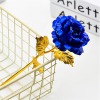 Rose artificielle en tissu plaquée or 24 carats, cadeau créatif moderne pour mariage, pour la Saint-Valentin