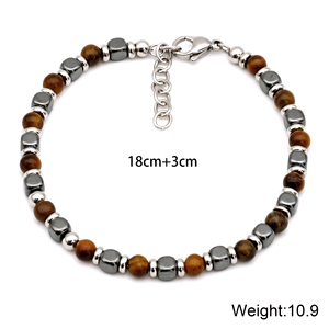 Pulsera apilable ajustable de piedras preciosas naturales Unisex con cuentas de lapislázuli de moda clásica para regalos - Product Image 4