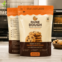Sachet en aluminium imprimé sur mesure pour pâte à biscuits surgelée, refermable, anti-fuite, pochette verticale pour emballage de boulangerie