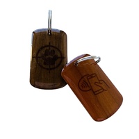 Impression personnalisée 13.56mhz NFC Dog Tag QR Code Rfid Pet Wood KeyFob Keychain Rfid Epoxy Tag