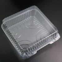 Boîte de boulangerie carrée en plastique haute transparence, en PET de qualité alimentaire, jetable, avec couvercle à charnière, pour croissants, beignets et pain