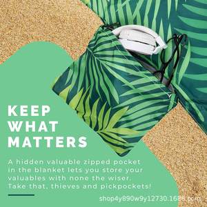 Manta de Playa WOQI 107x77cm, Impermeable, Resistente a la Arena, Rectangular, de PVC, para Picnic Familiar, Camping y Uso en la Playa - Product Image 3