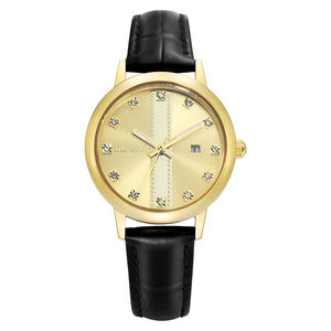 Montres de couple en cuir de luxe OEM unisexes, logo personnalisé en or, montres mécaniques en laiton - Product Image 1
