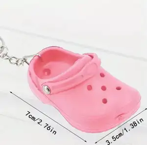 Lovely Cute Couple Lover Plastic Foam Rubber 3D Slipper Sandal Keyring Mini EVA Little clog Shoe Keychains