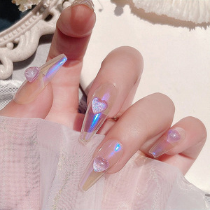 50pcs Mixed Size Love Jewelry Nail Charms Aurora <strong>Heart</strong> Nail Art Decoration 3D Peach <strong>Heart</strong> Nail Parts for DIY Manicure Accessory - Product Image 3