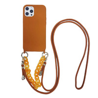Étui de téléphone antichoc étanche en silicone liquide avec cordon, bracelet, chaîne et sangle de protection pour téléphone portable