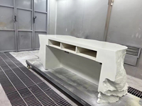 Comptoir de réception en plastique PETG imprimé en 3D, extensible et sur mesure, en forme de pierre, comptoir de bar de forme spéciale, bureau commercial moderne