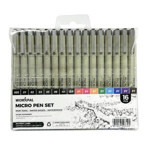 Perlengkapan Seni Grosir Pabrik 16pcs Pena Fineliner Pigmen Berbasis Air untuk Sketsa dan Menggambar - Product Image 1