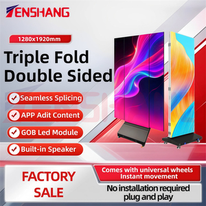 Affichage LED publicitaire numérique P2.5 <span class=keywords><strong>P3</strong></span> P4 pliable double face, écran LED pliable à trois volets - Product Image 3