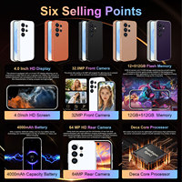 Smartphone S26Mini 5G con Pantalla OLED HD de 4 Pulgadas y 90Hz, 12+512GB, Deca Core, Android 15, Doble SIM, Cámara de 64MP, Batería de 4000-4999mAh, Uso en Francia
