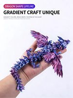 Ailes de dragon volant imprimées en 3D de 45 cm, XL, articulées, jouet anti-stress en cristal, décoration d'intérieur, cadeau d'anniversaire, animal de compagnie de bureau, couleur bonbon, en plastique