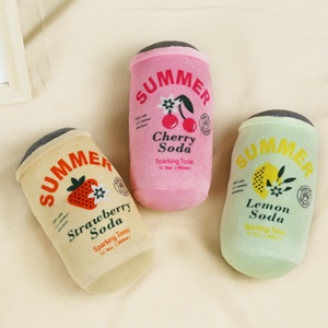 环保棉宠物配件吱吱狗玩具毛绒饮料形状可持续宠物供应 - Product Image 3