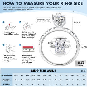 Perhiasan Pertunangan Set Pengantin Perak Sterling 925 Solid dengan Moissanite Berlian Laboratorium, Hadiah Cincin Kawin Berlapis Emas 14K VVS untuk Wanita - Product Image 6