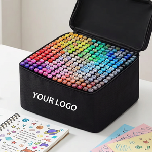 Pennarelli Artistici 24/36/60/80/168 Colori, Pennarelli a Doppia Punta per <span class=keywords><strong>Manga</strong></span> e Schizzi, a Base di Alcool/Acqua, Punte in Feltro 6-7mm/1-2mm, per Scuola - Product Image 1