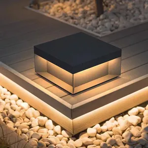 Nouvelle conception extérieure Led Pilier Porte Lumières Blanc Chaud/Blanc Froid Lampe jardin lumière Solaire Porte Poteau Pilier Lumière