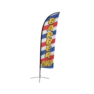 Bandera de Lámina al por Mayor para Promoción de Tiendas, Publicidad, Exhibición en Tiendas, Bandera sin Asta, Bandera de Pluma de Tamaño Personalizado, Bandera de <span class=keywords><strong>Barber</strong></span>ía - Product Image 1
