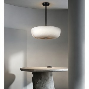 Lámpara de Techo de Alabastro Moderna, Redonda, con Base de Cobre y Pantalla de Mármol, para Hoteles y Villas de Lujo - Product Image 2