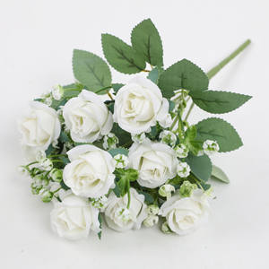 Bouquet de roses artificielles personnalisé de haute qualité <span class=keywords><strong>faux</strong></span> buissons de fleurs pour la décoration de <span class=keywords><strong>gâteau</strong></span> de roses de fête de <span class=keywords><strong>mariage</strong></span> - Product Image 5