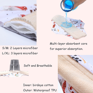 Babyshow 5 pièces, coussinets en <span class=keywords><strong>tissu</strong></span> graphène écologiques réutilisables, TPU imperméable, respirant, lavable, super absorbant, hygiénique - Product Image 6