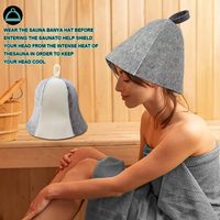 Hete Verkoop Milieuvriendelijke Zachte Anti-Warmte Unisex Vilt Sauna Hoed Custom Logo Herbruikbare Schattige Douchekap Voor Hoofdbescherming