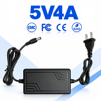Fabricant OEM ODM – Adaptateur secteur de bureau 5V 4A 20W AC/DC 5,5x2,1mm avec prises US EU UK AU pour haut-parleur intelligent, décodeur et lampe