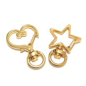 Xoay Kim Loại Trái Tim Sao Thiết Kế Mùa Xuân Snap <span class=keywords><strong>Keychain</strong></span> Clip Sáng Tạo Treo Khóa Vòng Chìa Khóa DIY Móc Khóa Số Lượng Lớn Túi Phụ Kiện - Product Image 1