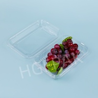 300A Gerecycled RPET geventileerde transparante clamshell punnet plastic verpakking voor blauwe bessen, frambozen en verse bessen
