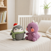 Kit de crochet DIY pour débutants, ensemble de démarrage Amigurumi avec crochets ergonomiques, fil, rembourrage, yeux de sécurité, marqueurs de points