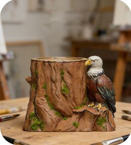 Molde de silicona 3D de águila en tronco de árbol <span class=keywords><strong>para</strong></span> bricolaje: portavelas de <span class=keywords><strong>cemento</strong></span>, taza de yeso, taza de resina, maceta y adornos decorativos <span class=keywords><strong>para</strong></span> el hogar - Product Image 5