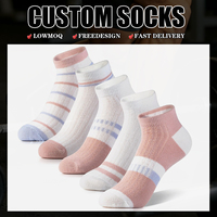 Chaussettes basses rayées en nylon/coton pour femmes, respirantes, anti-odeur, antidérapantes, épaisses, décontractées, pour baskets, vente en gros OEM
