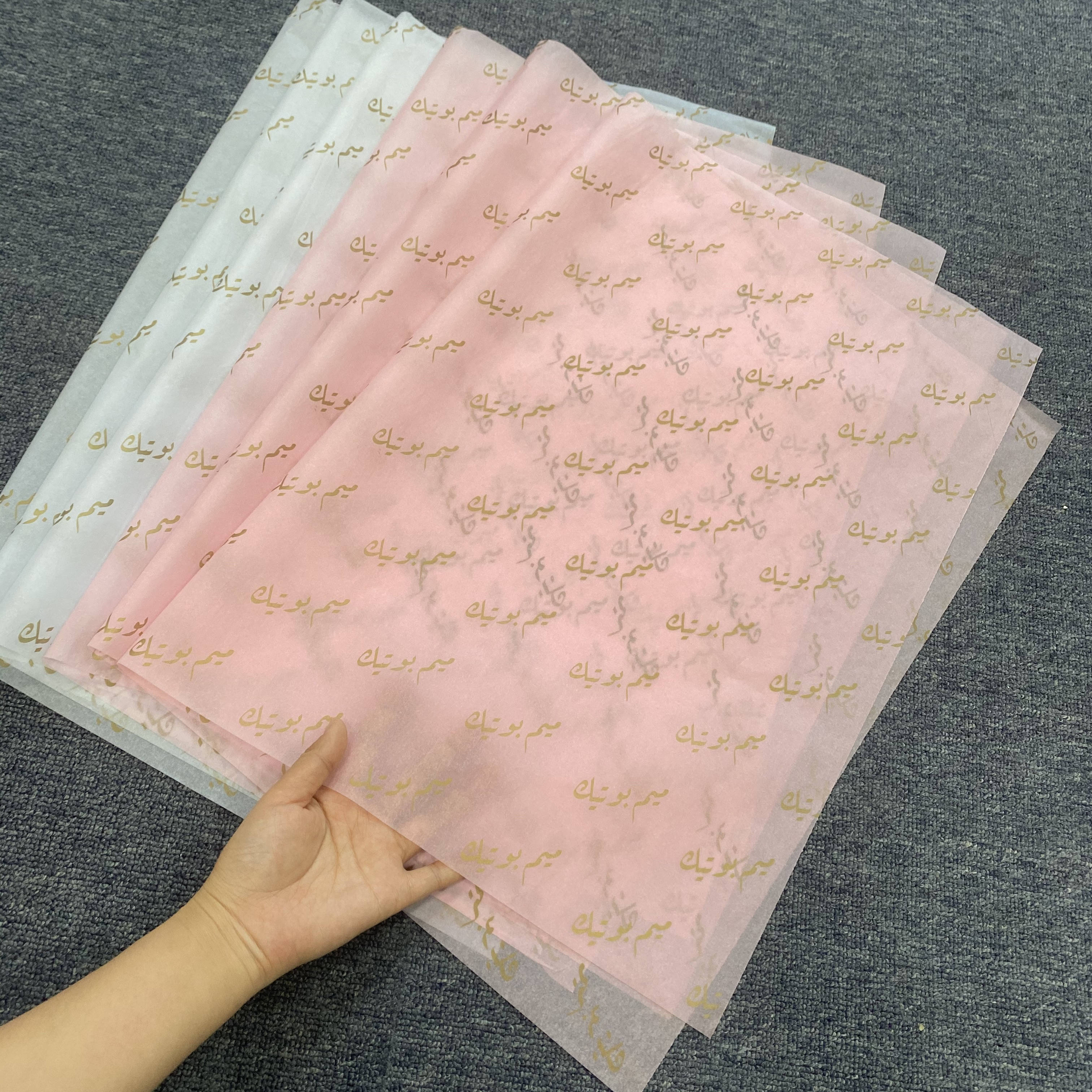 High Quality Customized Size Logo Printed Packaging Tissue Silk Wrapping Paper With Logo for Clothes/Flowers/Gifts
