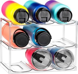 Hot-Selling Double-Tier Wine <b>Rack</b> <b>Storage</b> Organizer Plastic Cup Holder for Beverage Water <b>Bottle</b> and Umbrella Home Use - Product Image 1