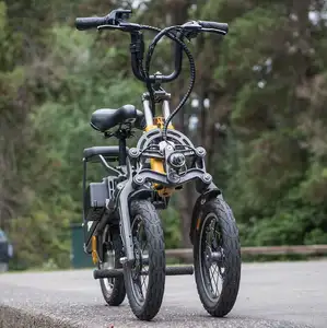 Um segundo dobrável 14 polegadas 350w, triciclo elétrico dobrável 48v 7.8ah 15.6ah 3 rodas dobráveis para adultos bicicleta